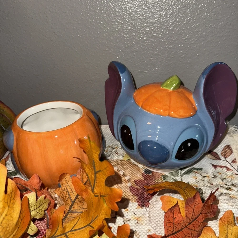 Stitch Halloween Cookie Jar Canister Pumpkin Small Candy Disney Lilo & Stitch